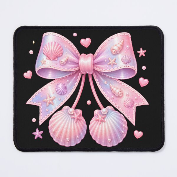 Item preview, Kawaii Seashell Bow Cute Mermaid Coquette designed and sold by Pampam-stickers.