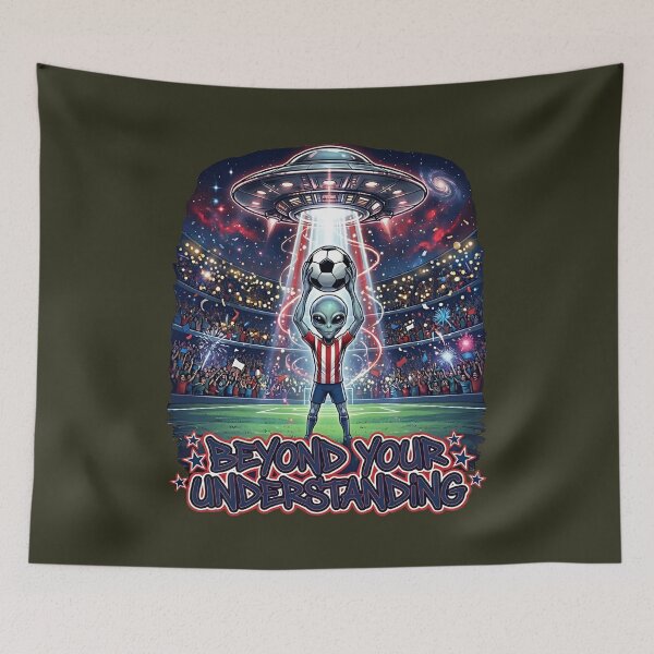 Item preview, Alien Soccer Player UFO - Funny Space Football Meme designed and sold by ShadowArtEG.