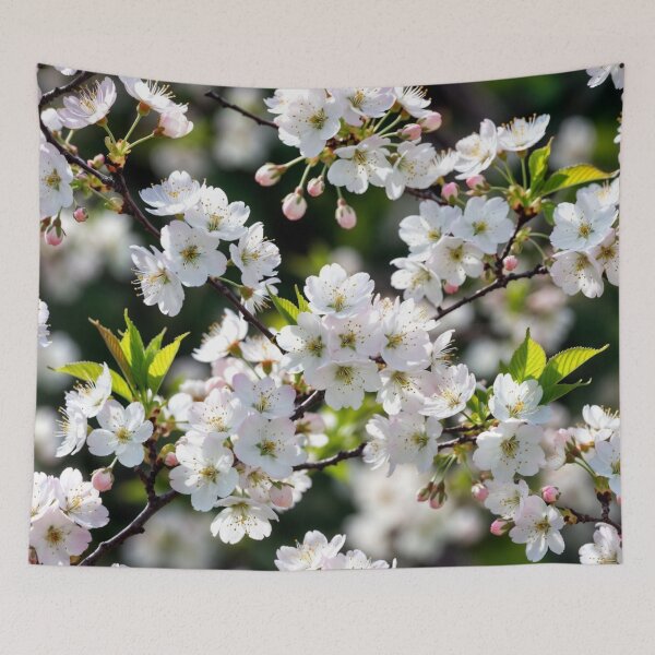 Item preview, Delicate White Cherry Blossom Floral Art designed and sold by IntelliMindDesigns.