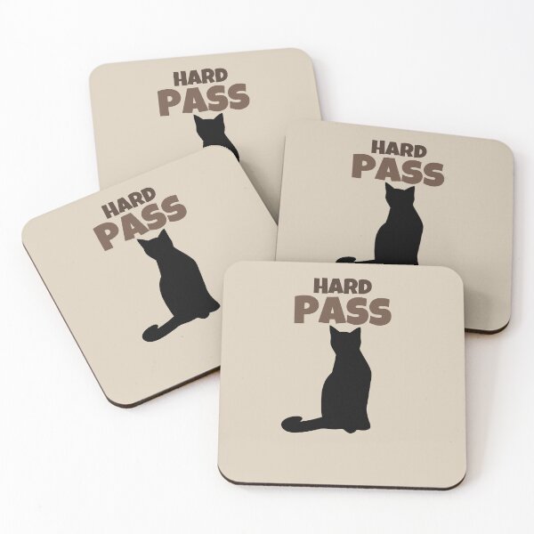 Item preview, Hard Pass Funny Introvert Black Cat Retro Minimalist Design designed and sold by No Excuses Supply.