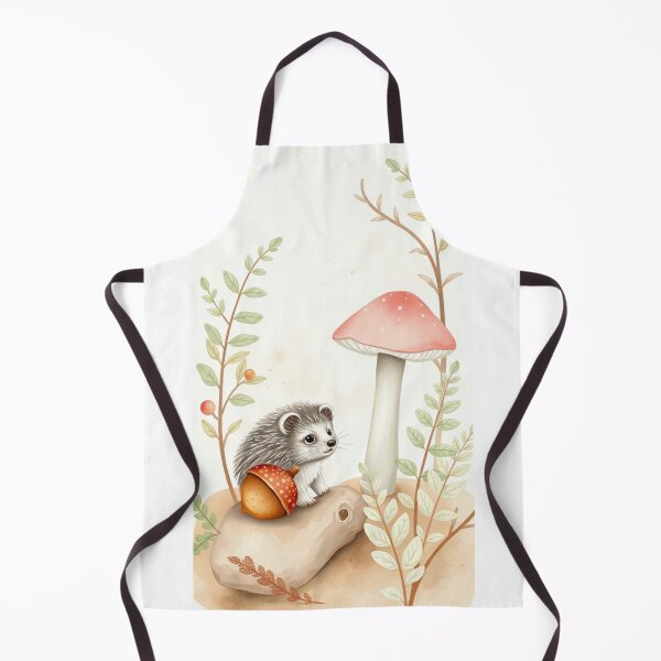 Item preview, Adorable Watercolor Hedgehog with Mushroom and Acorn designed and sold by Vida e Arte.