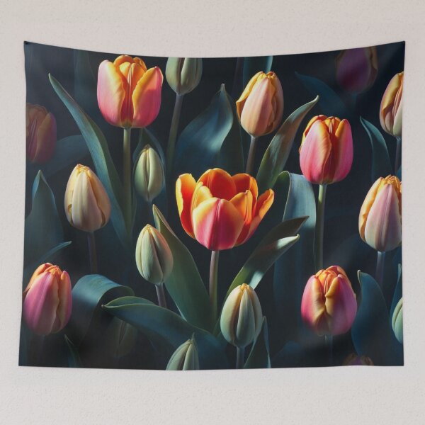 Item preview, Vibrant Colorful Tulip Flower Field designed and sold by IntelliMindDesigns.