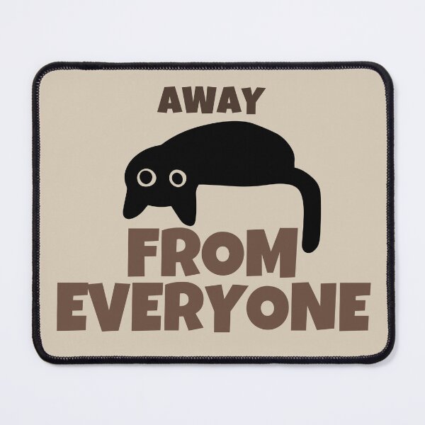 Item preview, Away From Everyone Funny Introvert Black Cat Retro Minimalist Design designed and sold by No Excuses Supply.