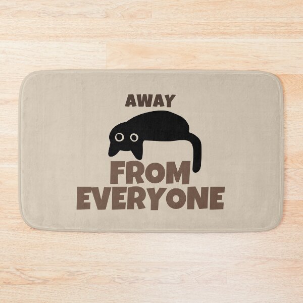 Item preview, Away From Everyone Funny Introvert Black Cat Retro Minimalist Design designed and sold by No Excuses Supply.