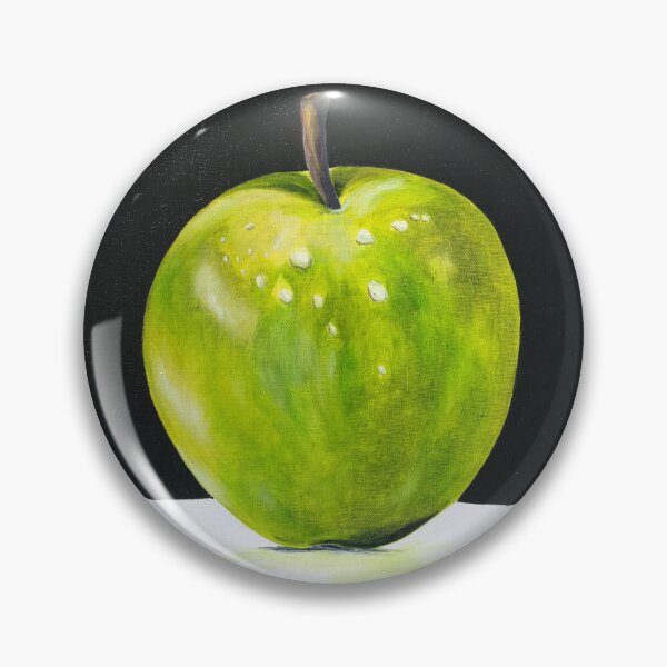 Item preview, GREEN APPLE painting | Pop Art Fruit  Design | Kitchen Art | Black and White designed and sold by BlueberrySwan.