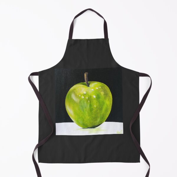 Item preview, GREEN APPLE painting | Pop Art Fruit  Design | Kitchen Art | Black and White designed and sold by BlueberrySwan.