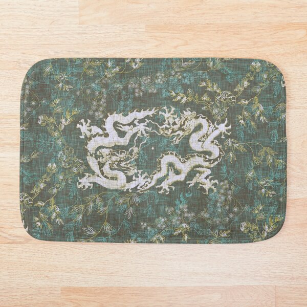 Item preview, Ancient Dragons Golden Retro Green Teal Gold Vintage Multicolor Floral and Linen designed and sold by LoveAlways-AEP.