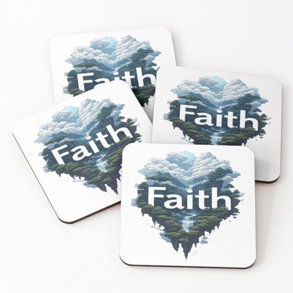 Item preview, Faith stands boldly in clean white lettering across this dreamy, uplifting scene. designed and sold by PromisedArt.