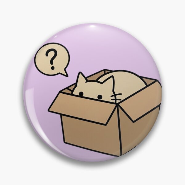 Item preview, Curious Cat Hiding in Box (Pin) designed and sold by Olivchick.