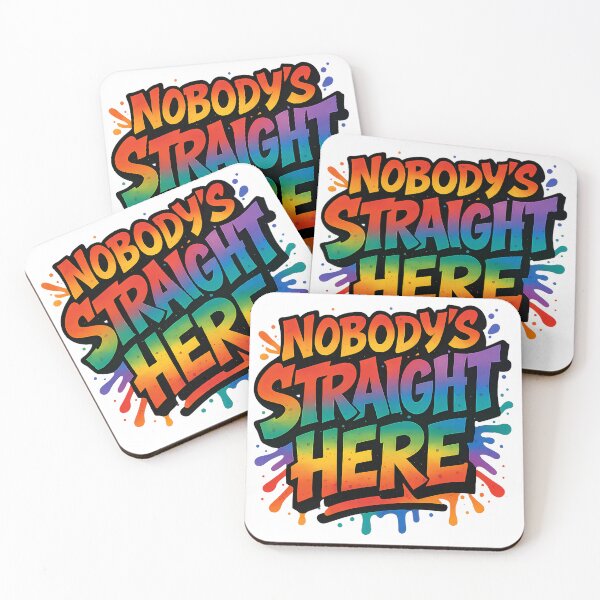Item preview, Nobody's Straight Here Retro Rainbow Bold Queer Pride Art designed and sold by Haus Of Sin.