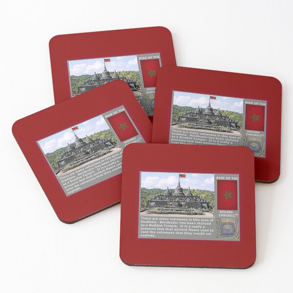 Item preview, Mu’ur (UM) Empire™ al-Benhadiel©™, Borobudur, Indonesia, red background designed and sold by HardyKnitDesign.