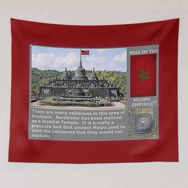Item preview, Mu’ur (UM) Empire™ al-Benhadiel©™, Borobudur, Indonesia, red background designed and sold by HardyKnitDesign.