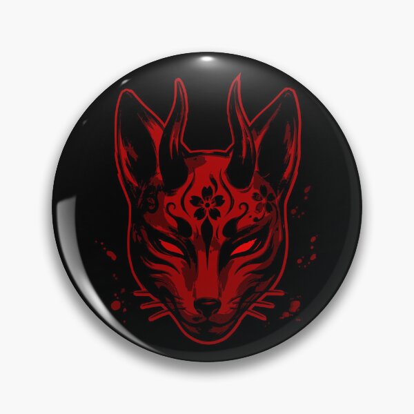 Item preview, Japanese Oni Kitsune Demon Fox Mask Art designed and sold by LinaValearte.