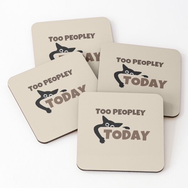 Item preview, Too Peopley Today Funny Introvert Black Cat Retro Minimalist Design designed and sold by No Excuses Supply.