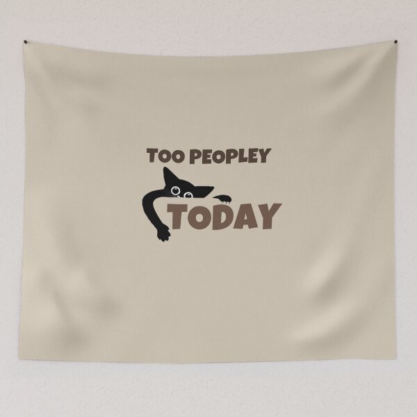 Item preview, Too Peopley Today Funny Introvert Black Cat Retro Minimalist Design designed and sold by No Excuses Supply.