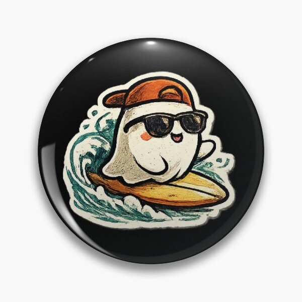 Item preview, Surfing Ghost Summer Vibes Retro designed and sold by ubeyeart.