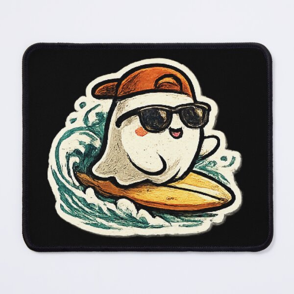 Item preview, Surfing Ghost Summer Vibes Retro designed and sold by ubeyeart.
