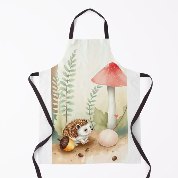 Item preview, Charming Watercolor Hedgehog with Tall Toadstool Mushroom designed and sold by Vida e Arte.