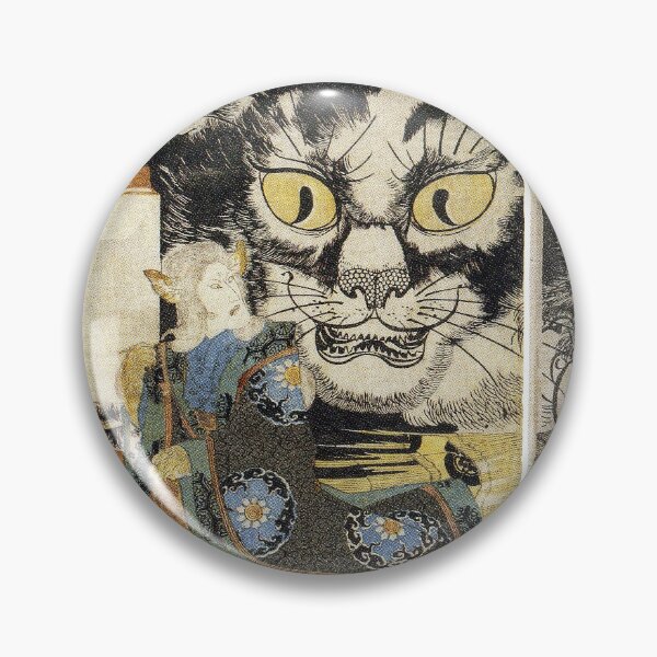 Item preview, ​Giant Demon Cat Triptych Vintage Japanese Yokai Art designed and sold by FineArtShirts.