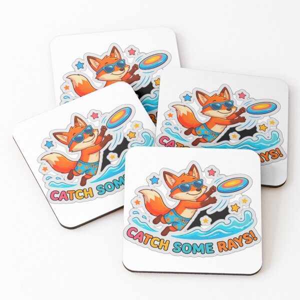 Item preview, Catch Some Rays Summer Fox Beach Fun designed and sold by ExploreAura Studio.
