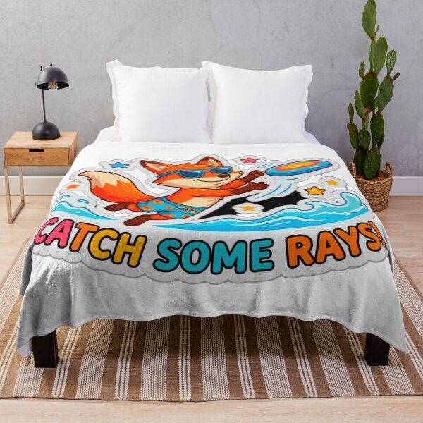Item preview, Catch Some Rays Summer Fox Beach Fun designed and sold by ExploreAura Studio.