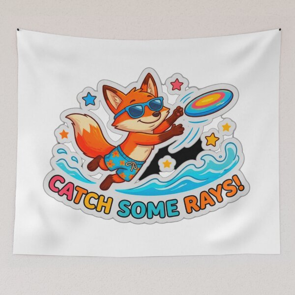 Item preview, Catch Some Rays Summer Fox Beach Fun designed and sold by ExploreAura Studio.