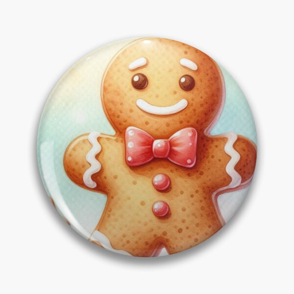 Item preview, Cute Gingerbread Man Cookie with Bow Tie - Christmas Watercolor Art designed and sold by Pioneer Spirit Market.