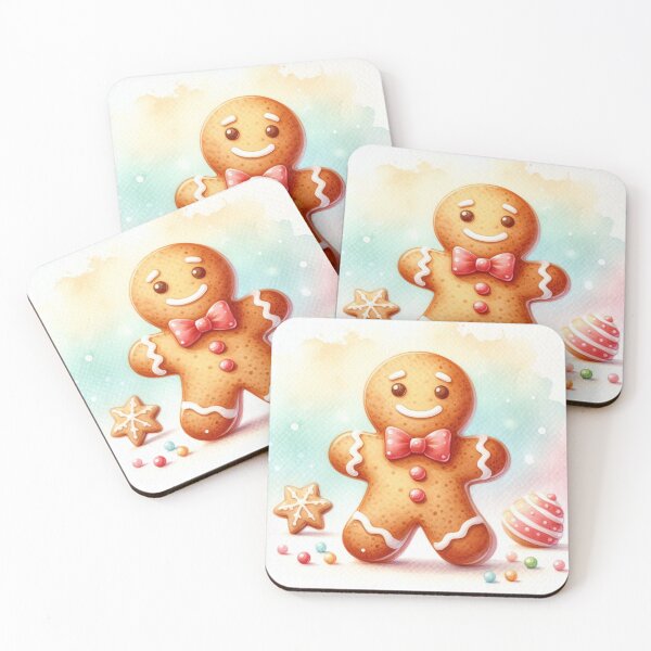 Item preview, Cute Gingerbread Man Cookie with Bow Tie - Christmas Watercolor Art designed and sold by Pioneer Spirit Market.