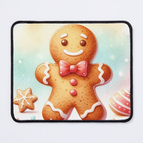Item preview, Cute Gingerbread Man Cookie with Bow Tie - Christmas Watercolor Art designed and sold by Pioneer Spirit Market.