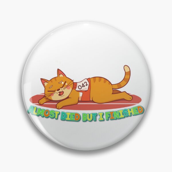 Item preview, Almost Died But I Finished Funny Marathon Running Cat Sticker designed and sold by SOOOMINO.