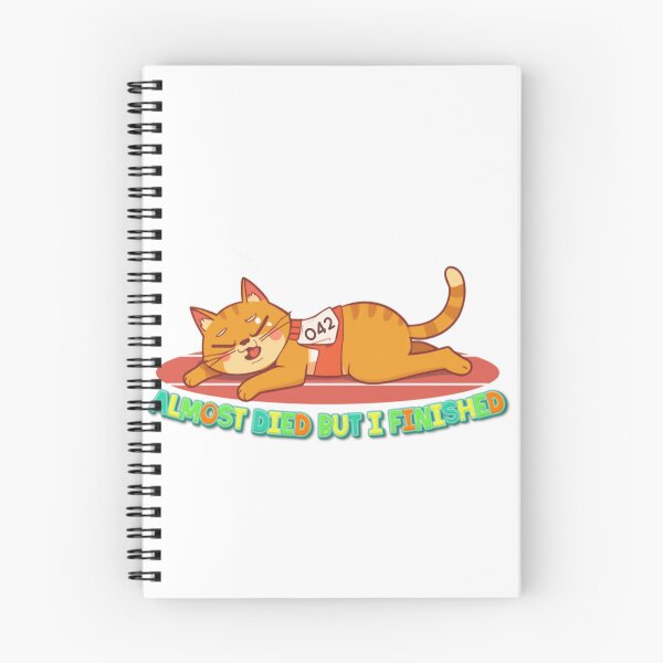 Item preview, Almost Died But I Finished Funny Marathon Running Cat Sticker designed and sold by SOOOMINO.