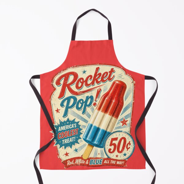 Item preview, Retro Rocket Pop Bomb Pop – 1950s Ice Cream Truck Red White Blue Popsicle Vintage Summer Design designed and sold by shorethings.