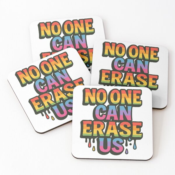 Item preview, No One Can Erase Us Bold Rainbow Queer Pride LGBTQ Protest designed and sold by Haus Of Sin.