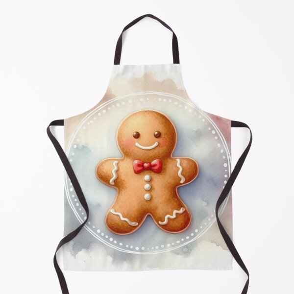 Item preview, Cute Gingerbread Man in Circle Frame - Christmas Watercolor Art designed and sold by Pioneer Spirit Market.