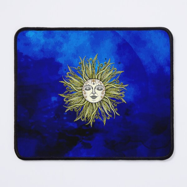 Item preview, Vintage Mystical Golden Celestial Sun with Blue Background designed and sold by FahdSpaceArt.