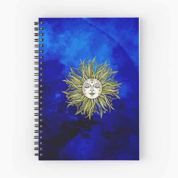 Item preview, Vintage Mystical Golden Celestial Sun with Blue Background  designed and sold by FahdSpaceArt.