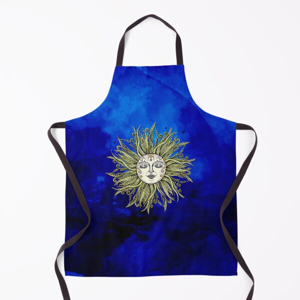 Item preview, Vintage Mystical Golden Celestial Sun with Blue Background designed and sold by FahdSpaceArt.
