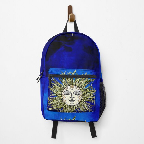 Item preview, Vintage Mystical Golden Celestial Sun with Blue Background designed and sold by FahdSpaceArt.