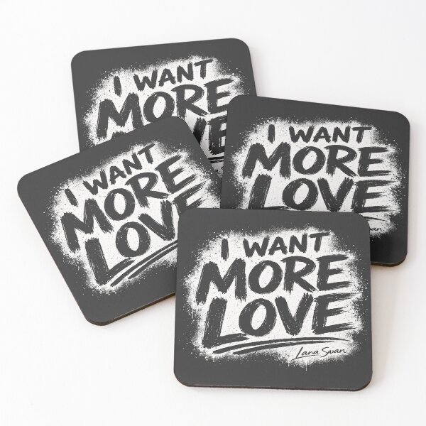 Item preview, I WANT MORE LOVE | Black and White Typography | Minimalist Quote Design designed and sold by BlueberrySwan.