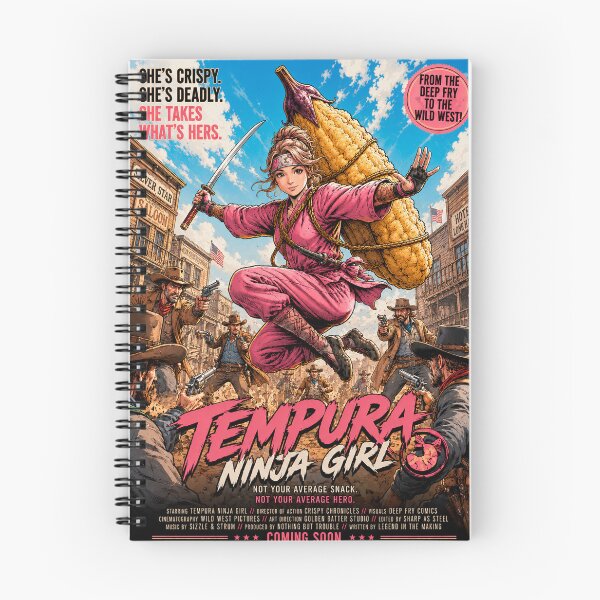 Item preview, Tempura Ninja Girl – Wild West | Crispy Ninja vs Cowboys | Japanese Food Hero Western designed and sold by Japan Cyberpunk Universe & Surreal Characters.