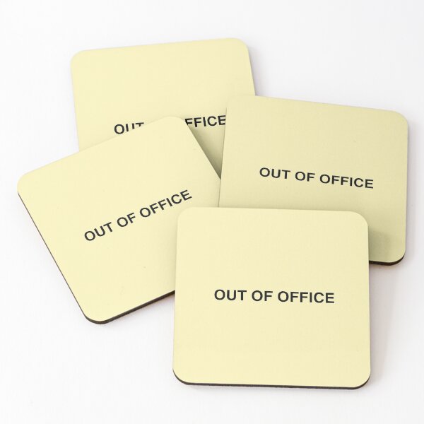 Item preview, Out Of Office Black Typography Minimalist Design for Work Life Balance designed and sold by KleanGirlAesthetics.