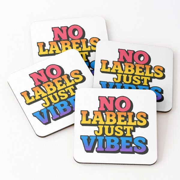 Item preview, No Labels Just Vibes Bold Gradient LGBTQ Pride Typography designed and sold by Haus Of Sin.