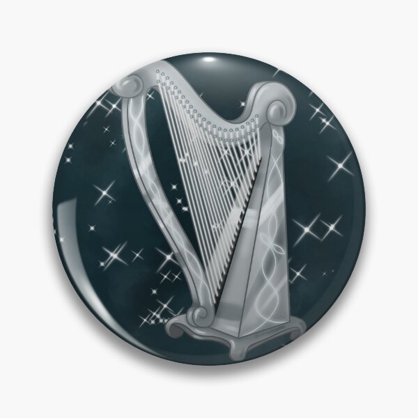 Item preview, Silver celtic harp designed and sold by AssortedDrawings.