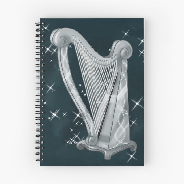 Item preview, Silver celtic harp designed and sold by AssortedDrawings.