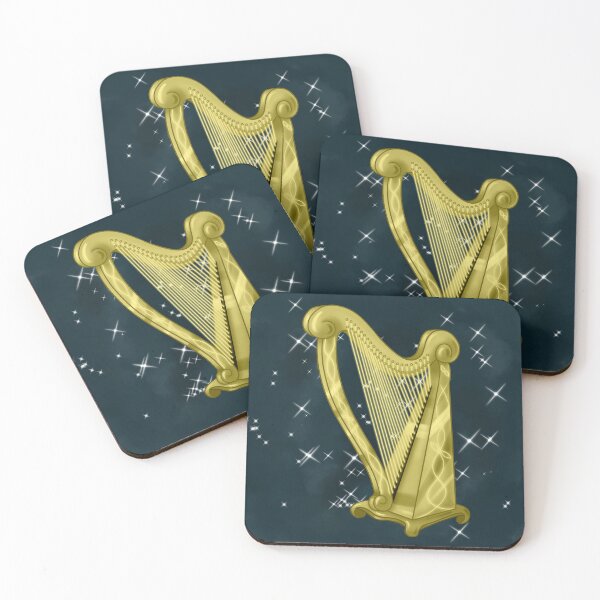 Item preview, Golden celtic harp designed and sold by AssortedDrawings.