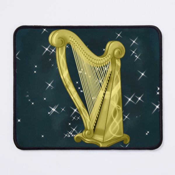 Item preview, Golden celtic harp designed and sold by AssortedDrawings.
