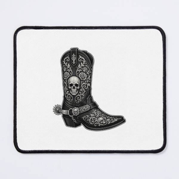 Item preview, Western Gothic Cowboy Boot Skull and Roses Tattoo Sticker designed and sold by Prints-Things.