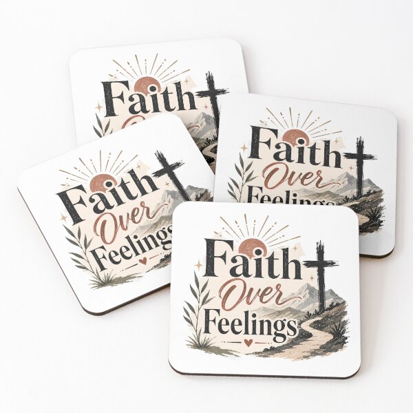 Item preview, Faith Over Feelings Christian Sticker | Faith Based Motivation | Inspirational Cross Design designed and sold by overcomercrafts.