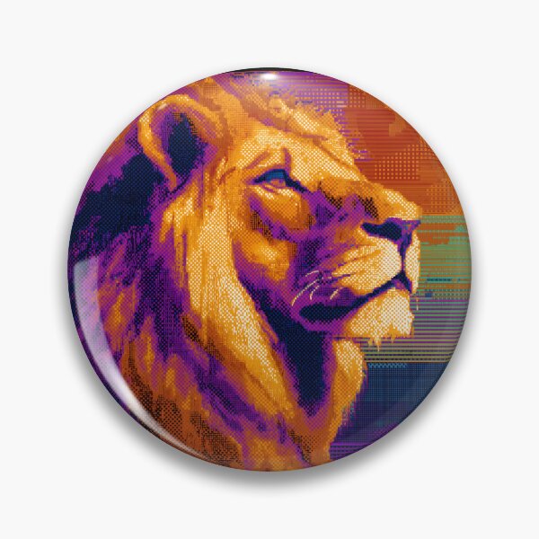 Item preview, Title: Neon Glitch Lion Majesty designed and sold by ClubVacay.