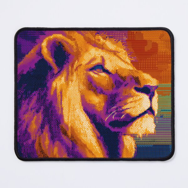 Item preview, Title: Neon Glitch Lion Majesty designed and sold by ClubVacay.